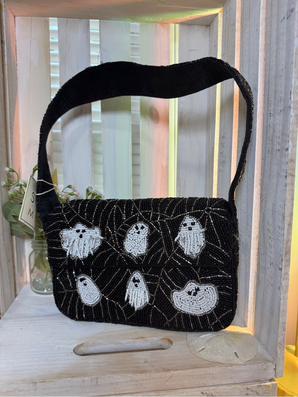 Beaded Ghost Shoulder Bag NWT 👻 Beaded Spooky Bag
